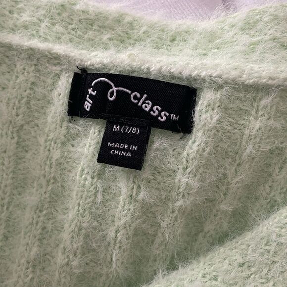 Art Class Medium Pistachio Green Cropped Sweater - Picture 4 of 4